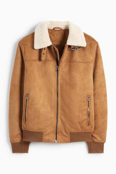 Heren - Blouson - imitatiesuède - lichtbruin