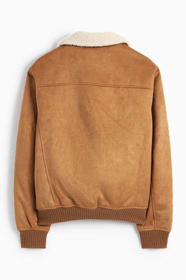 Heren - Blouson - imitatiesuède - lichtbruin