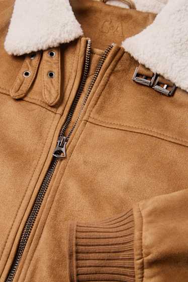 Heren - Blouson - imitatiesuède - lichtbruin