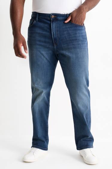 Pánské - Straight jeans - termo džíny - džíny - tmavomodré