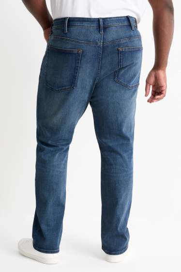 Pánské - Straight jeans - termo džíny - džíny - tmavomodré