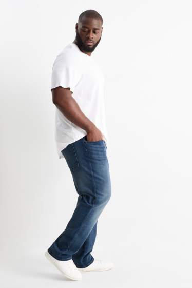 Pánské - Straight jeans - termo džíny - džíny - tmavomodré