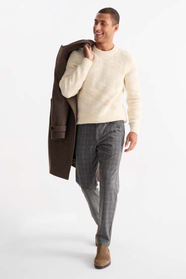 Home - Pantalons xinos - tapered fit - de quadres - gris