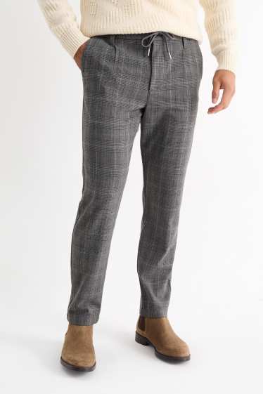 Home - Pantalons xinos - tapered fit - de quadres - gris