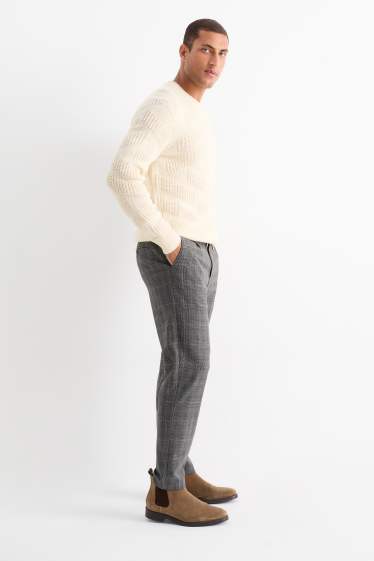 Home - Pantalons xinos - tapered fit - de quadres - gris