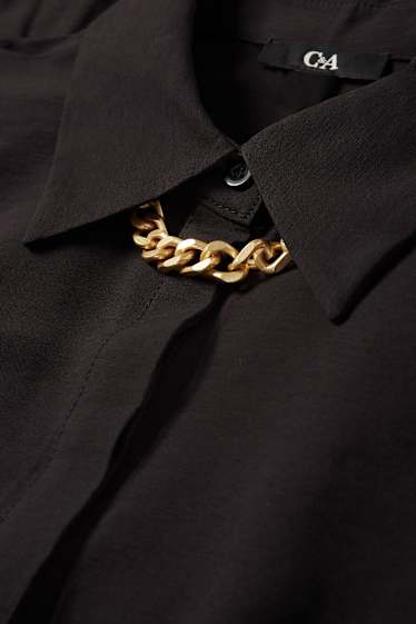 Damen - Bluse mit Kette - schwarz