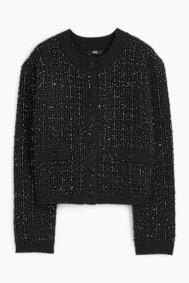 Damen - Strickjacke - schwarz