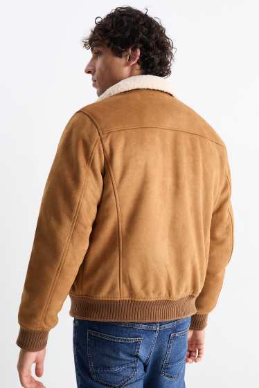 Heren - Blouson - imitatiesuède - lichtbruin
