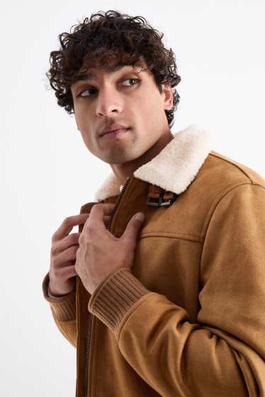 Heren - Blouson - imitatiesuède - lichtbruin