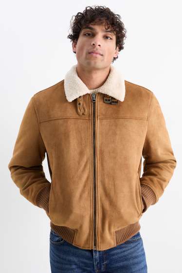 Heren - Blouson - imitatiesuède - lichtbruin