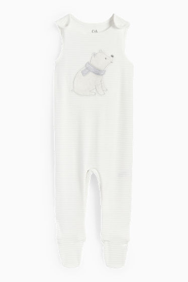 Unisex - Eisbär - Strampler-Set - 2 teilig - hellgrau