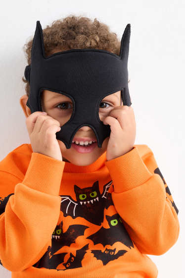 Bambini - Halloween - pipistrello - set - felpa e maschera - arancio scuro