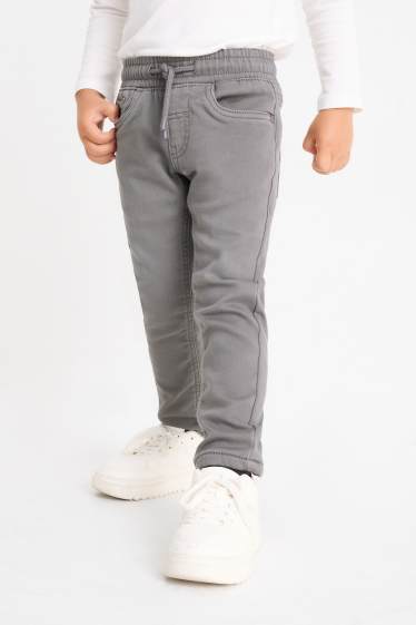 Kinder Jungen - Slim Jeans - Thermojeans - dunkelgrau