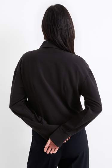 Damen - Bluse mit Kette - schwarz