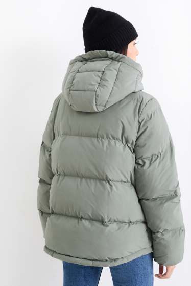 Dona - Jaqueta embuatada amb caputxa - impermeable - gris