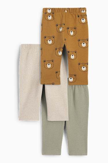 Baby Jungen - Multipack 3er - Bärchen - Baby-Jogginghose - beige