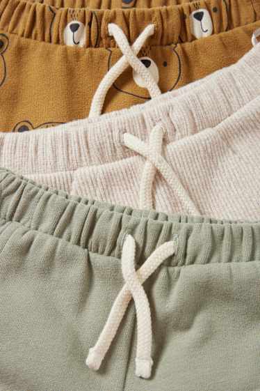 Baby Jungen - Multipack 3er - Bärchen - Baby-Jogginghose - beige