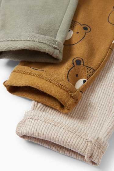 Baby Jungen - Multipack 3er - Bärchen - Baby-Jogginghose - beige