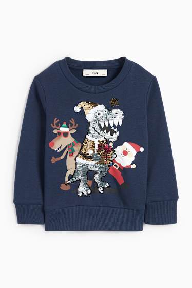 Kinderen: jongens - Set van 2 - kerst en dino - hoodie en sweatshirt - groen