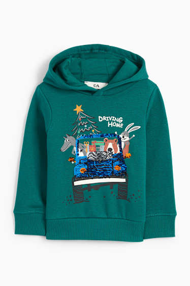 Kinderen: jongens - Set van 2 - kerst en dino - hoodie en sweatshirt - groen