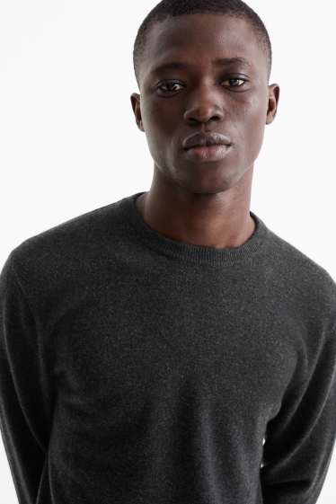 Men - Cashmere jumper - dark gray