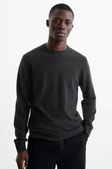 Men - Cashmere jumper - dark gray