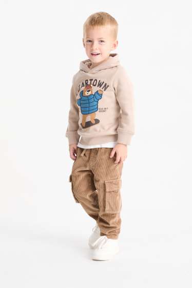 Bambini - Pantaloni cargo in velluto a coste - pantaloni termici - marrone chiaro