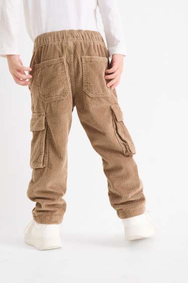 Bambini - Pantaloni cargo in velluto a coste - pantaloni termici - marrone chiaro