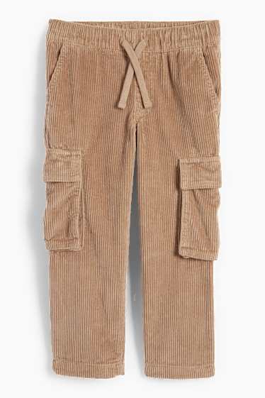 Bambini - Pantaloni cargo in velluto a coste - pantaloni termici - marrone chiaro