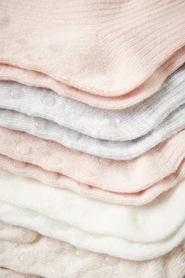 Baby Mädchen - Multipack 5er - Baby-Anti-Rutsch-Socken - hellbeige