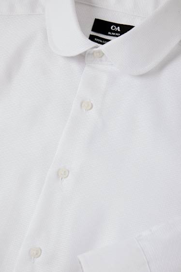 Herren - Businesshemd - Slim Fit - Clubkragen - bügelfrei - weiß
