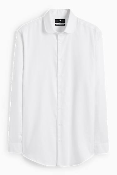 Herren - Businesshemd - Slim Fit - Clubkragen - bügelfrei - weiß