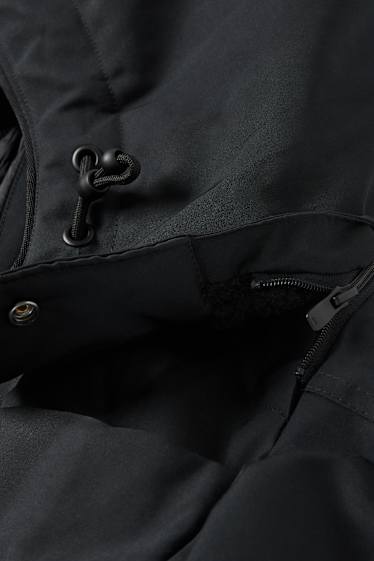 Uomo - Giaccone con cappuccio - idrorepellente - nero