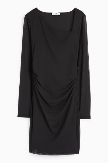 Damen - Mesh-Kleid - schwarz