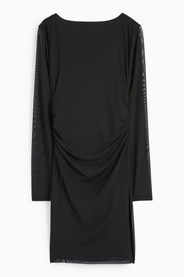 Damen - Mesh-Kleid - schwarz