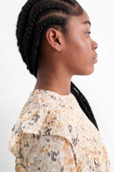 Kinderen: meisjes - Blouse - met patroon - licht beige