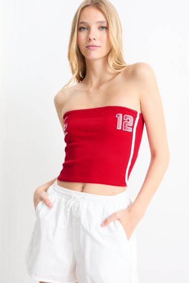 Women - Bandeau top - red