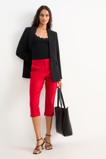 Kobiety - Rybaczki - średni stan - slim fit - czerwony