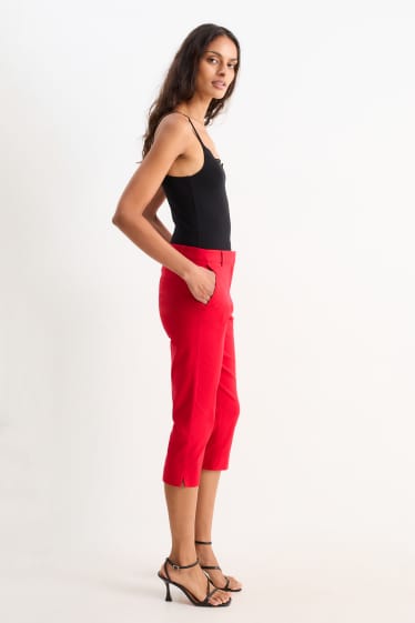 Kobiety - Rybaczki - średni stan - slim fit - czerwony