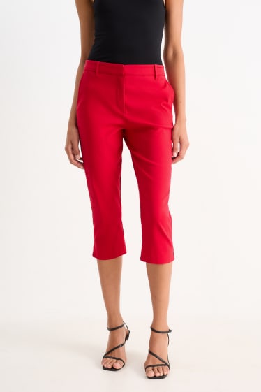 Kobiety - Rybaczki - średni stan - slim fit - czerwony
