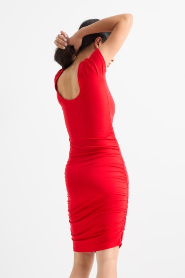 Femmes - Robe moulante en viscose - rouge
