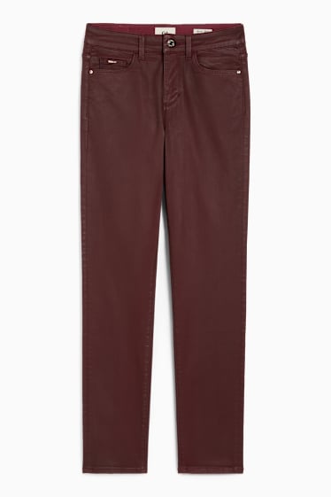 Femmes - Slim jean - mid waist - rouge foncé