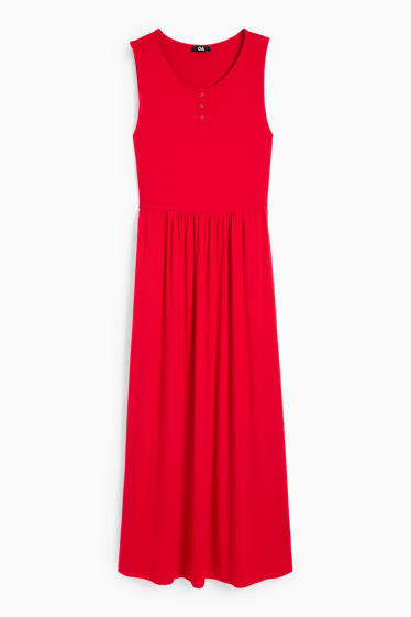 Dona - Vestit bàsic de viscosa - vermell