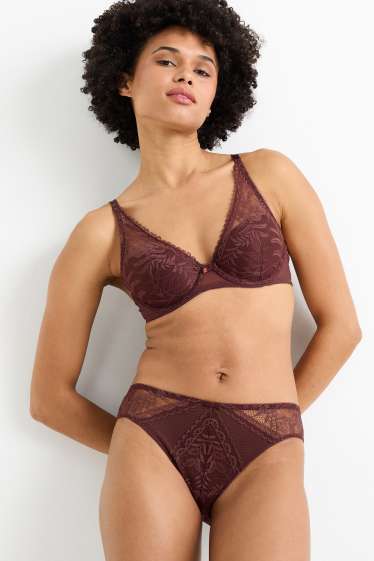 Damen - Slip - dunkelrot