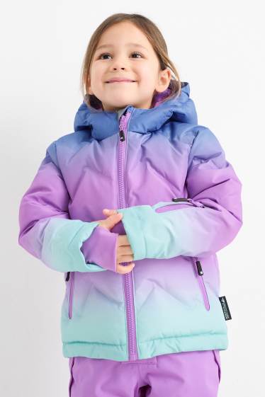 Enfants filles - Veste de ski à capuche - finition déperlante - rose