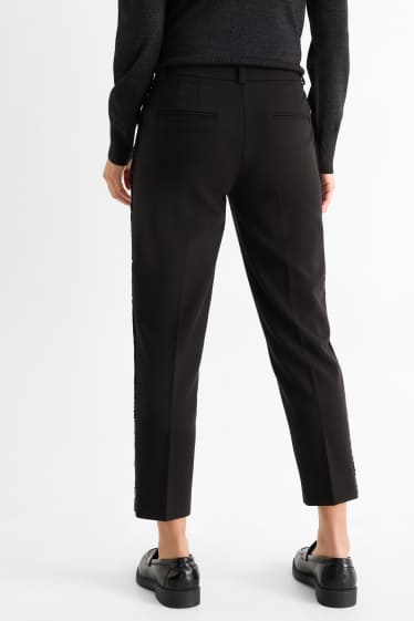 Dámské - Business kalhoty - mid waist - straight fit - černá