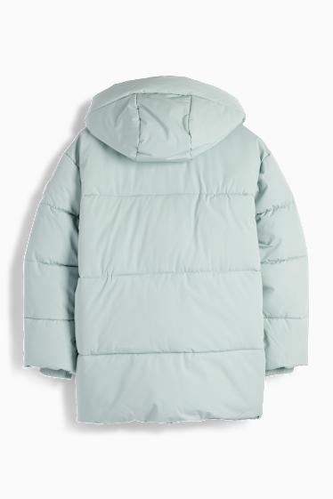 Kinder Mädchen - Steppjacke mit Kapuze - mintgrün