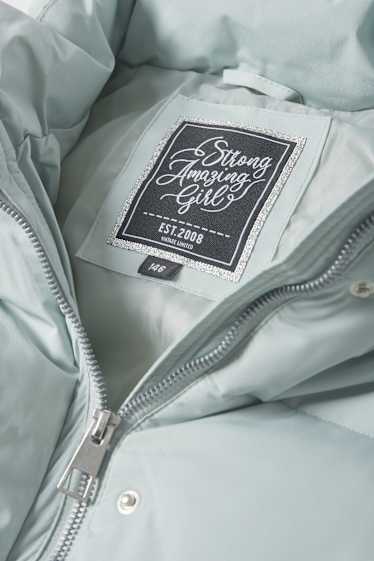 Kinder Mädchen - Steppjacke mit Kapuze - mintgrün