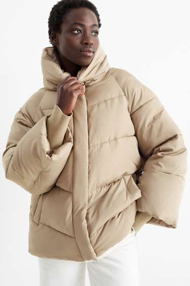 Women - Quilted jacket - beige