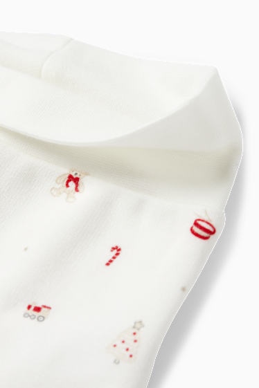 Baby Jungen - Bärchen - Erstlings-Weihnachts-Outfit - 2 teilig - dunkelrot